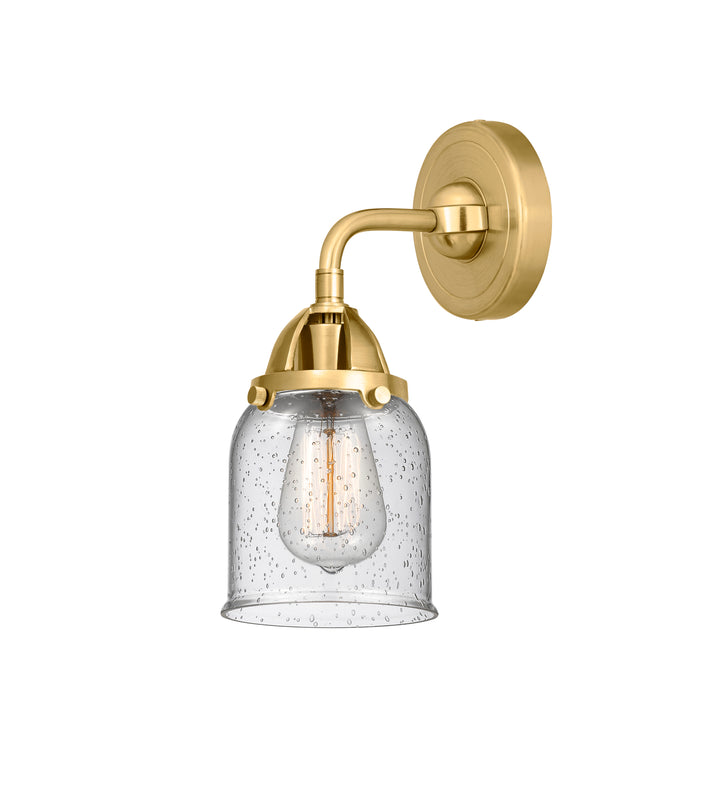 Innovations Lighting Bell 5" Sconce - Satin Gold Wall Sconces Innovations Lighting Seedy ; Glass Type: Seeded  