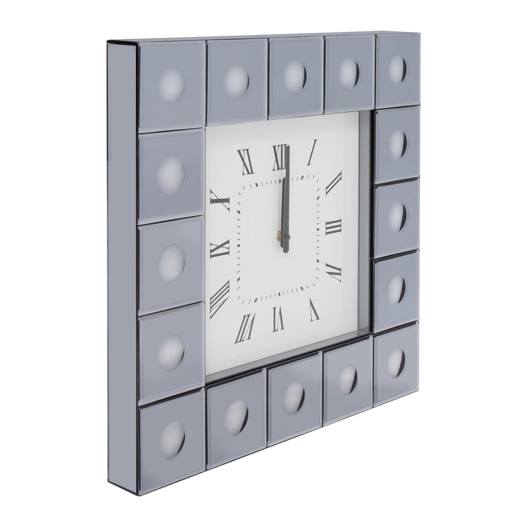 Howard Elliott Collection Grigio Mirrored Wall Clock Mirrors Howard Elliott Collection   