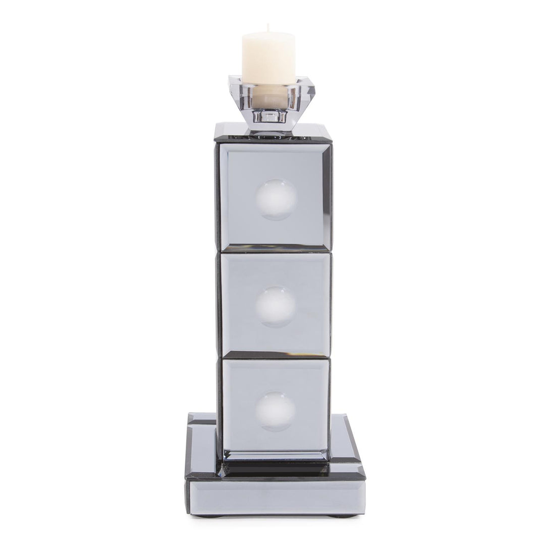 Howard Elliott Collection Grigio Mirrored Candle Holder Mirrors Howard Elliott Collection   