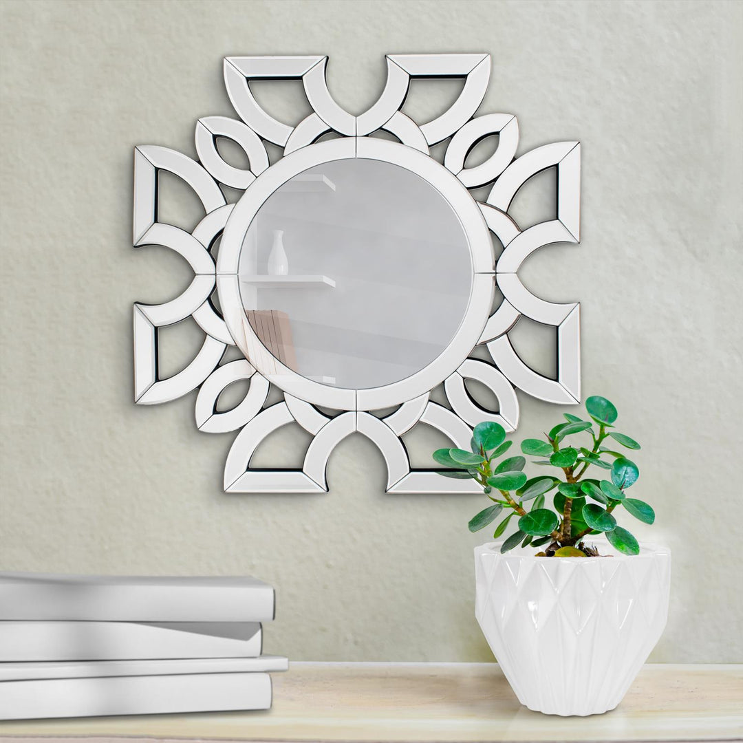 Howard Elliott Collection Eduina Symmetrical Cut Pattern Wall Mirror Mirrors Howard Elliott Collection   