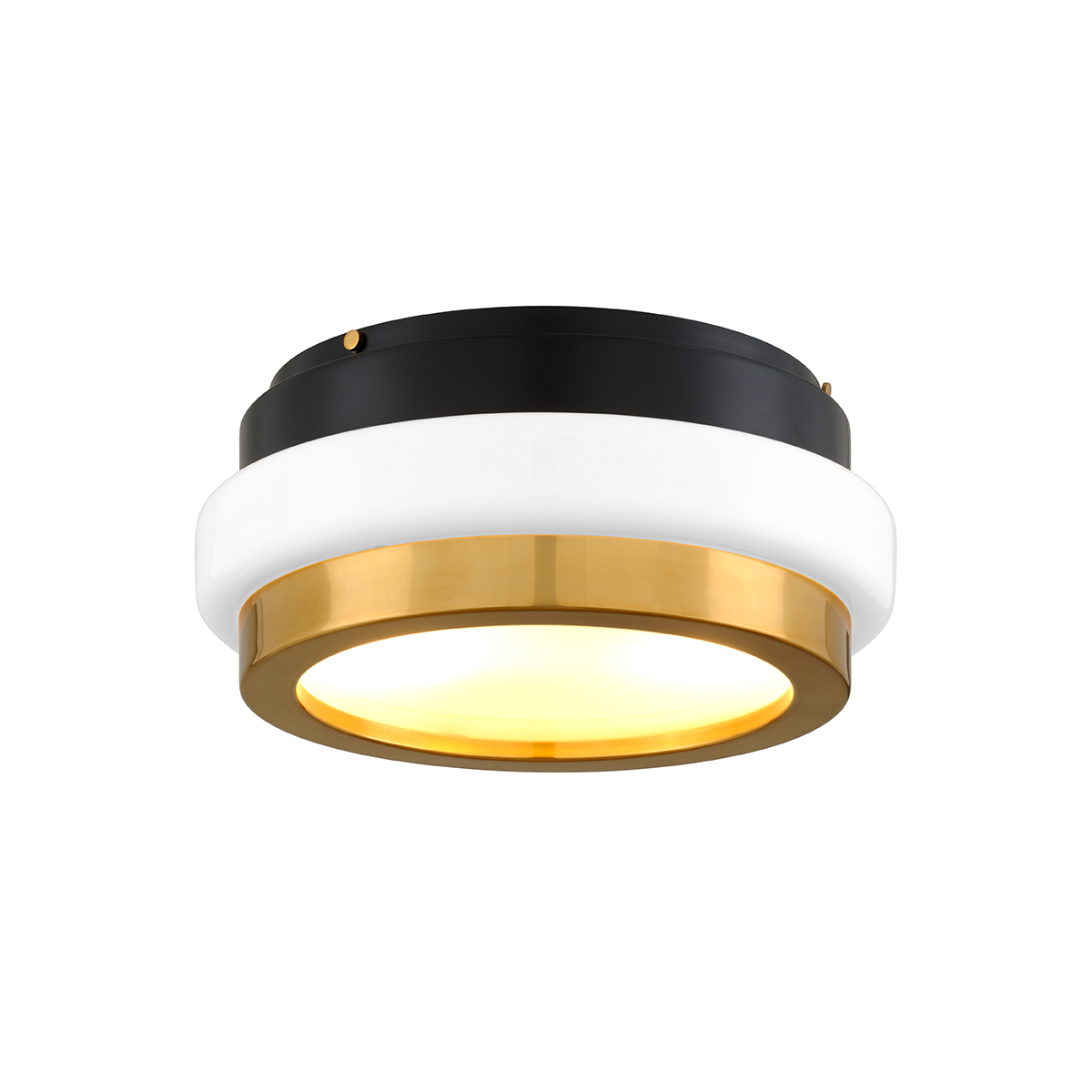 Corbett Lighting Beckenham Flush Mount Flush Mount Corbett VINTAGE POLISHED BRASS/BLACK BRASS 16x6.75 