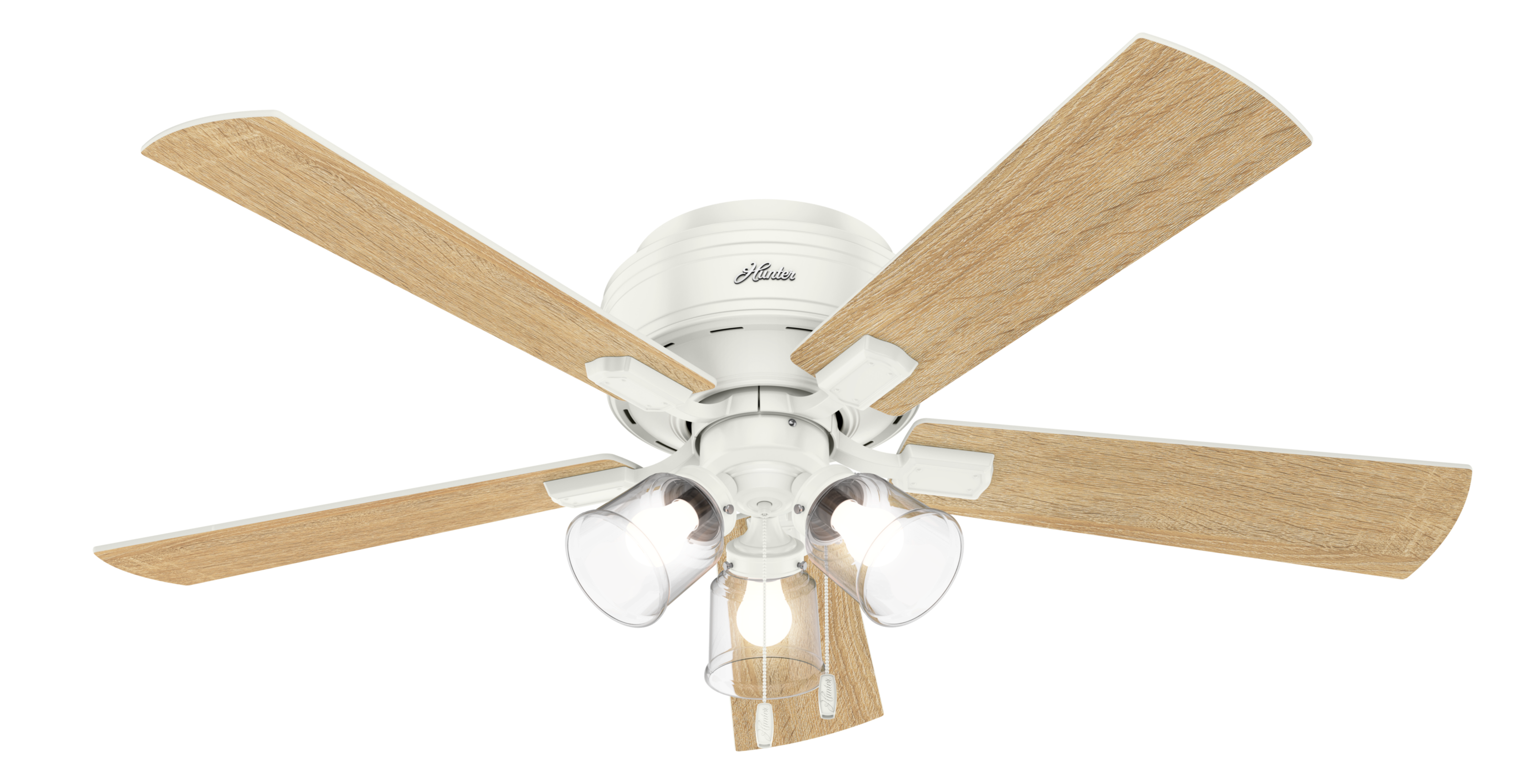 Hunter 52 inch Crestfield Low Profile Ceiling Fan with LED Light Kit and Pull Chain Ceiling Fan Hunter   