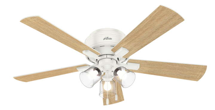 Hunter 52 inch Crestfield Low Profile Ceiling Fan with LED Light Kit and Pull Chain