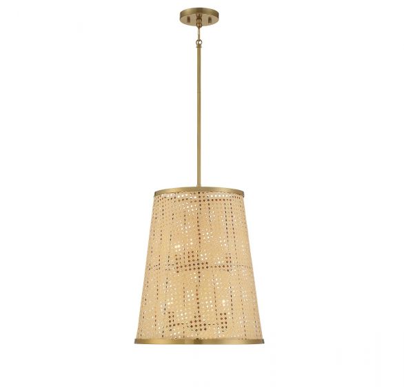 Savoy House Astoria Pendant Pendants Savoy House Natural with Burnished Brass 6 Paper