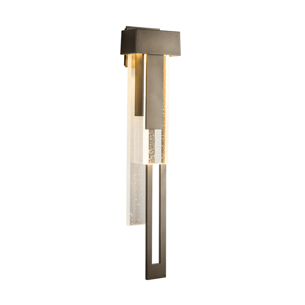 Hubbardton Forge Rainfall Large LED Outdoor Sconce - Right Orientation Outdoor Wall Lights Hubbardton Forge Coastal Dark Smoke  