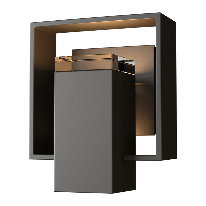 Hubbardton Forge Shadow Box Small Outdoor Sconce Outdoor Wall Lights Hubbardton Forge Coastal Oil Rubbed Bronze Clear Glass (ZM) Coastal Oil Rubbed Bronze