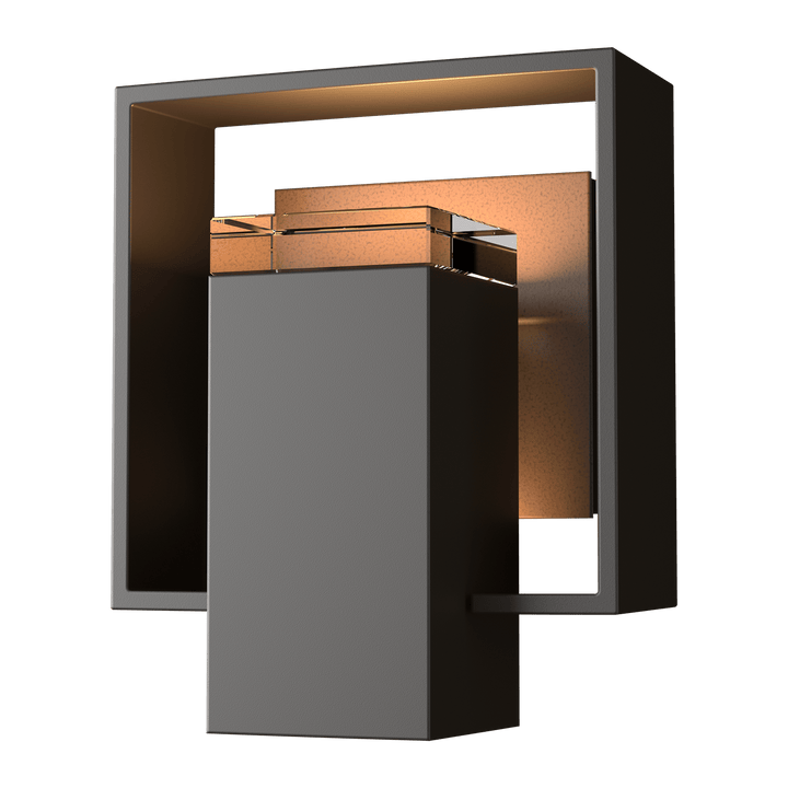 Hubbardton Forge Shadow Box Small Outdoor Sconce Outdoor Wall Lights Hubbardton Forge Coastal Oil Rubbed Bronze Clear Glass (ZM) Coastal Bronze