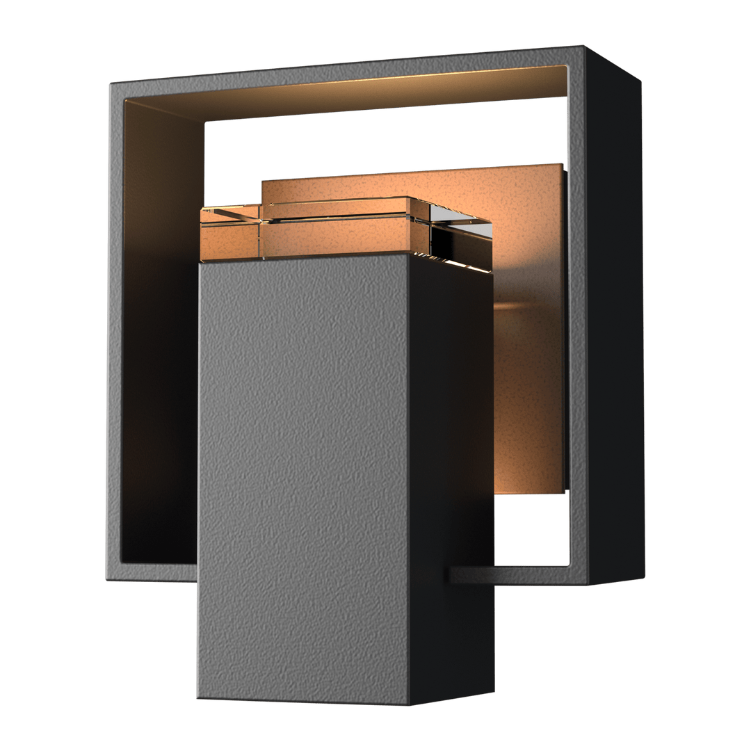 Hubbardton Forge Shadow Box Small Outdoor Sconce Outdoor Wall Lights Hubbardton Forge Coastal Black Clear Glass (ZM) Coastal Bronze