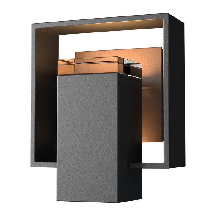 Hubbardton Forge Shadow Box Small Outdoor Sconce Outdoor Wall Lights Hubbardton Forge Coastal Black Clear Glass (ZM) Coastal Bronze