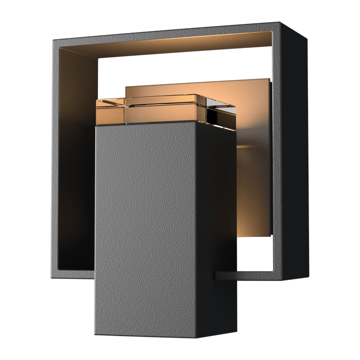 Hubbardton Forge Shadow Box Small Outdoor Sconce Outdoor Wall Lights Hubbardton Forge Coastal Black Clear Glass (ZM) Coastal Dark Smoke