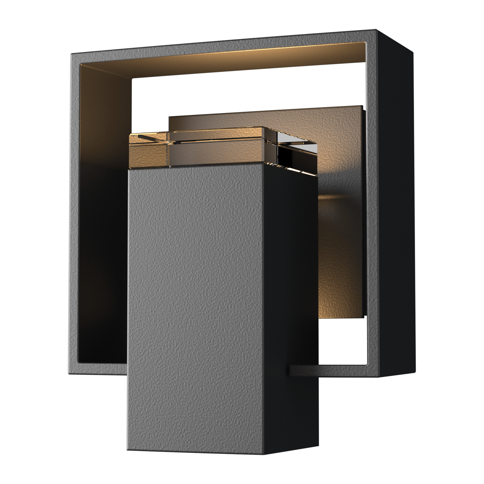 Hubbardton Forge Shadow Box Small Outdoor Sconce Outdoor l Wall Hubbardton Forge Coastal Black Clear Glass (ZM) Coastal Black