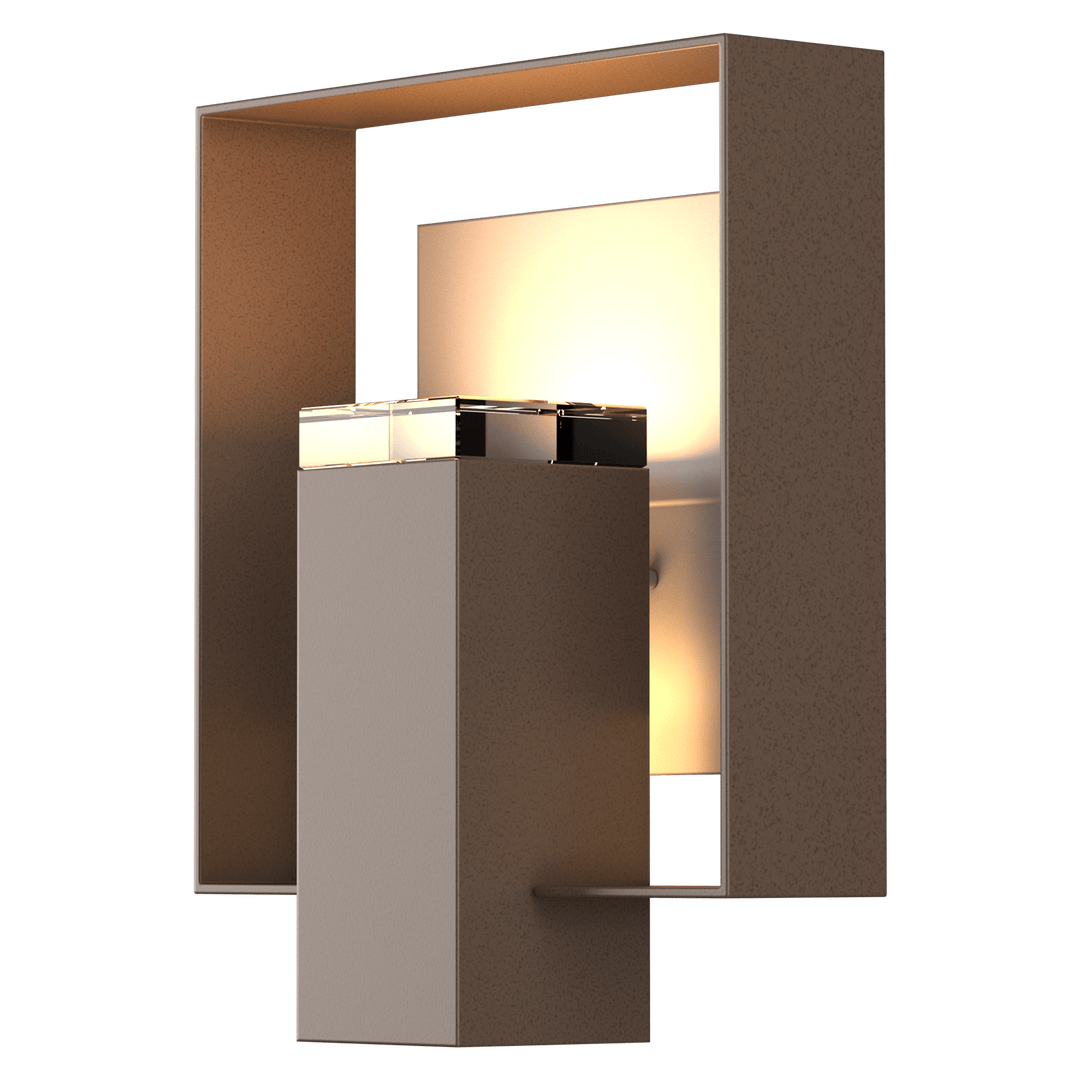 Hubbardton Forge Shadow Box Outdoor Sconce Outdoor Wall Lights Hubbardton Forge Coastal Bronze Clear Glass (ZM) Coastal Burnished Steel