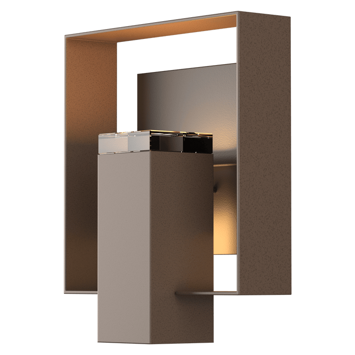 Hubbardton Forge Shadow Box Outdoor Sconce Outdoor Wall Lights Hubbardton Forge Coastal Bronze Clear Glass (ZM) Coastal Black