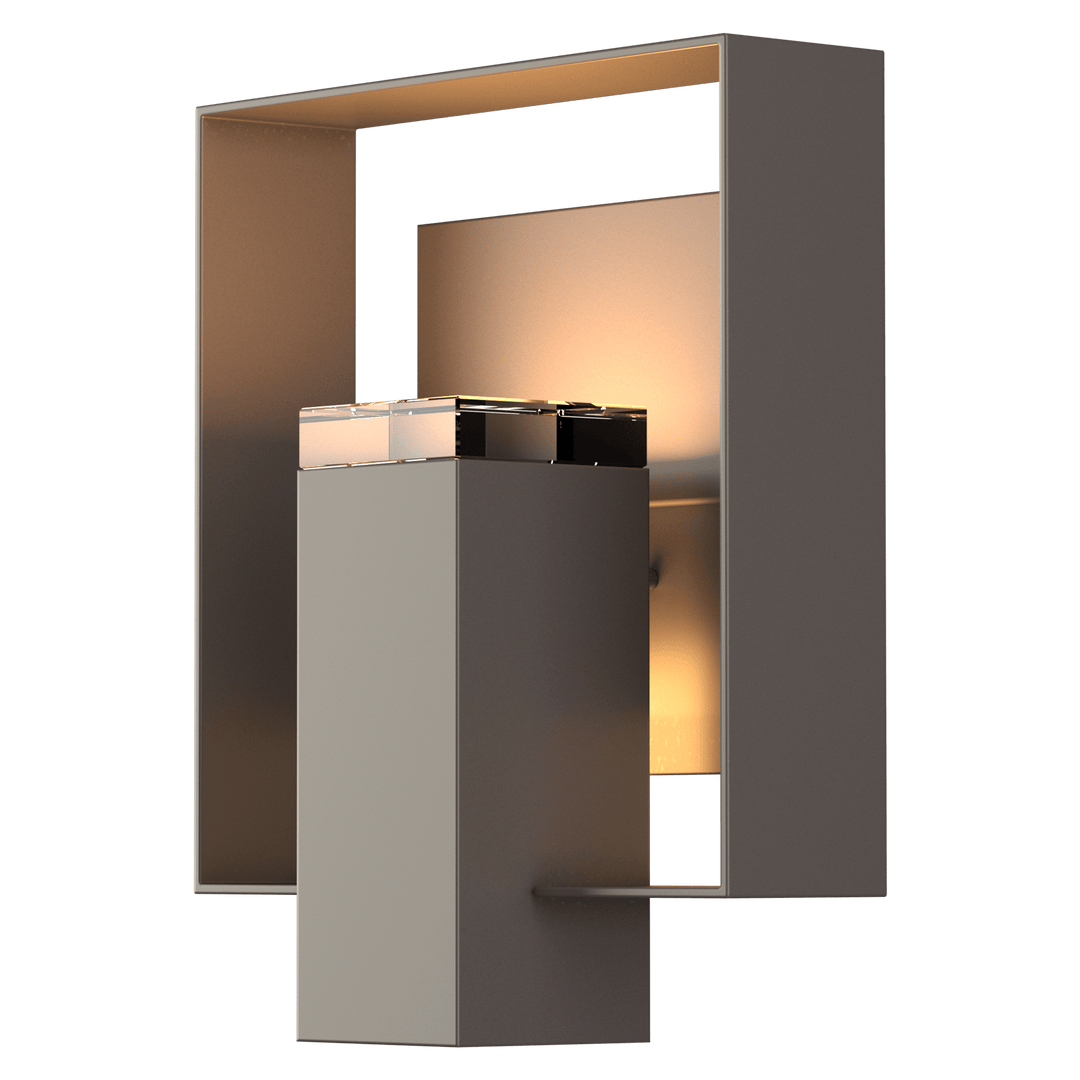 Hubbardton Forge Shadow Box Outdoor Sconce Outdoor Wall Lights Hubbardton Forge Coastal Dark Smoke Clear Glass (ZM) Coastal Dark Smoke