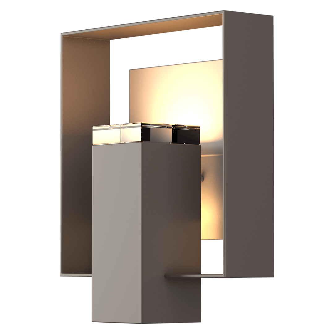 Hubbardton Forge Shadow Box Outdoor Sconce Outdoor Wall Lights Hubbardton Forge Coastal Dark Smoke Clear Glass (ZM) Coastal Burnished Steel