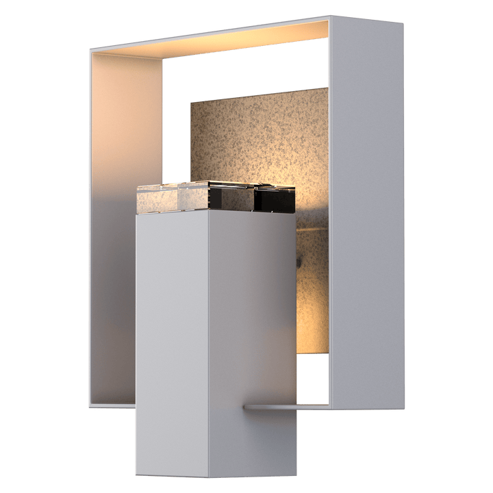 Hubbardton Forge Shadow Box Outdoor Sconce Outdoor Wall Lights Hubbardton Forge Coastal Burnished Steel Clear Glass (ZM) Coastal Natural Iron