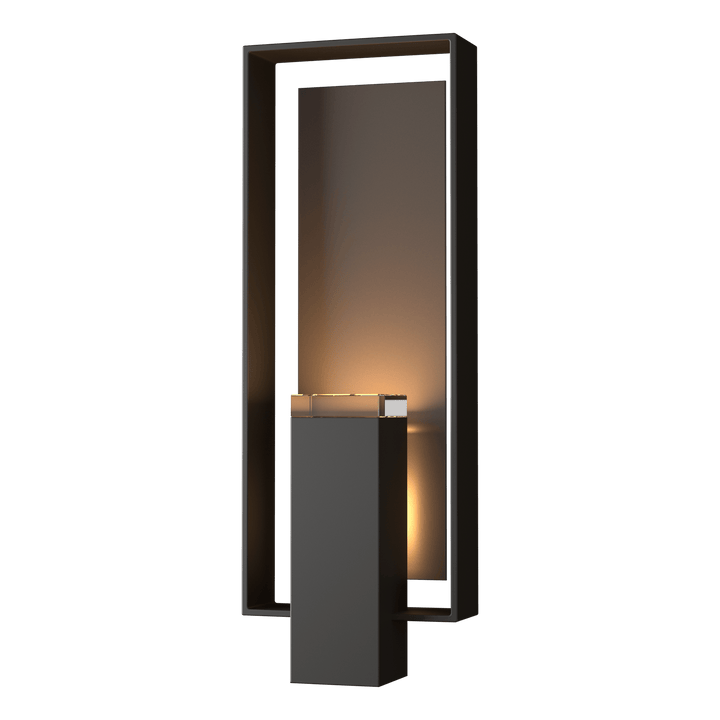 Hubbardton Forge Shadow Box Large Outdoor Sconce Outdoor Wall Lights Hubbardton Forge Coastal Oil Rubbed Bronze Clear Glass (ZM) Coastal Dark Smoke