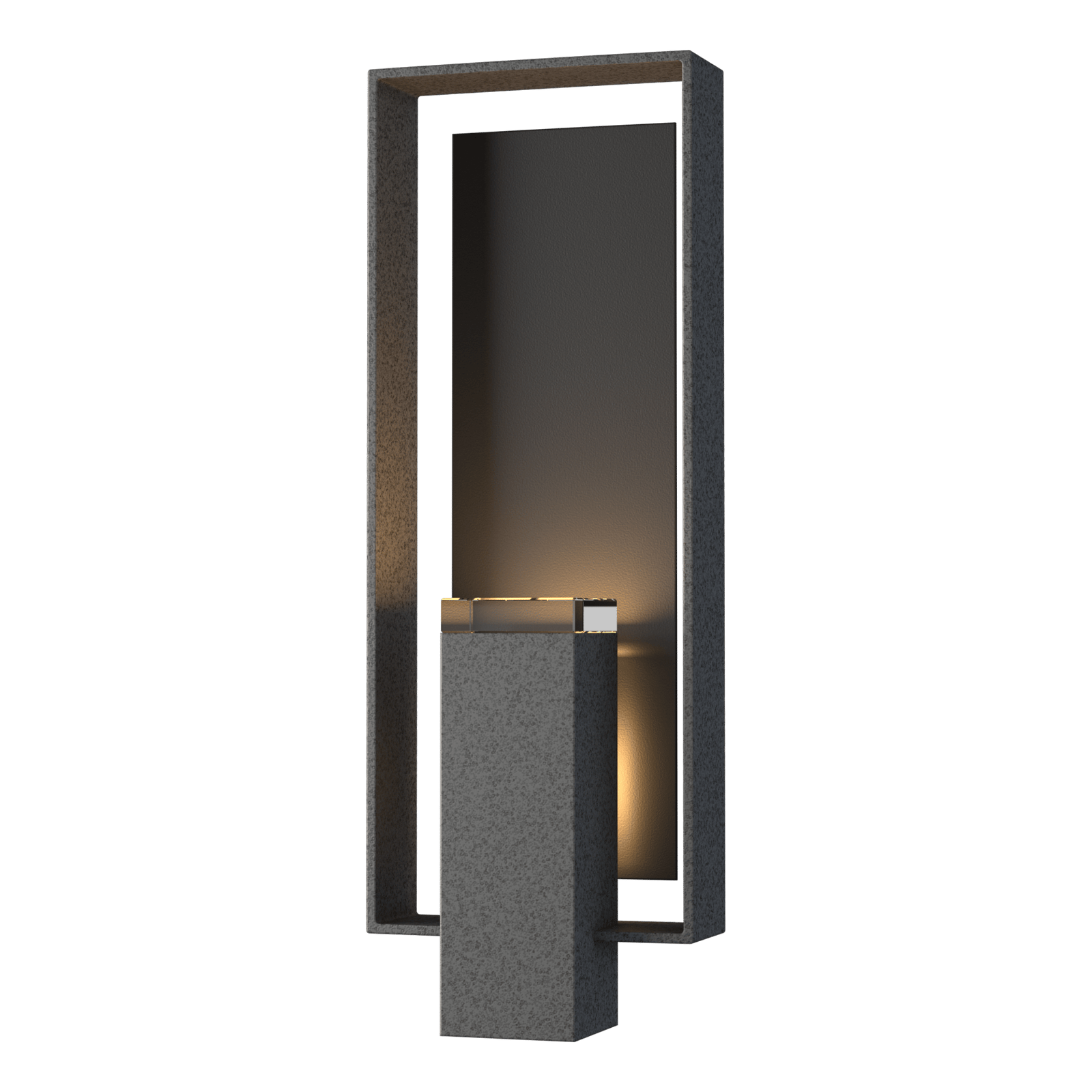 Hubbardton Forge Shadow Box Large Outdoor Sconce Outdoor l Wall Hubbardton Forge Coastal Natural Iron Clear Glass (ZM) Coastal Black