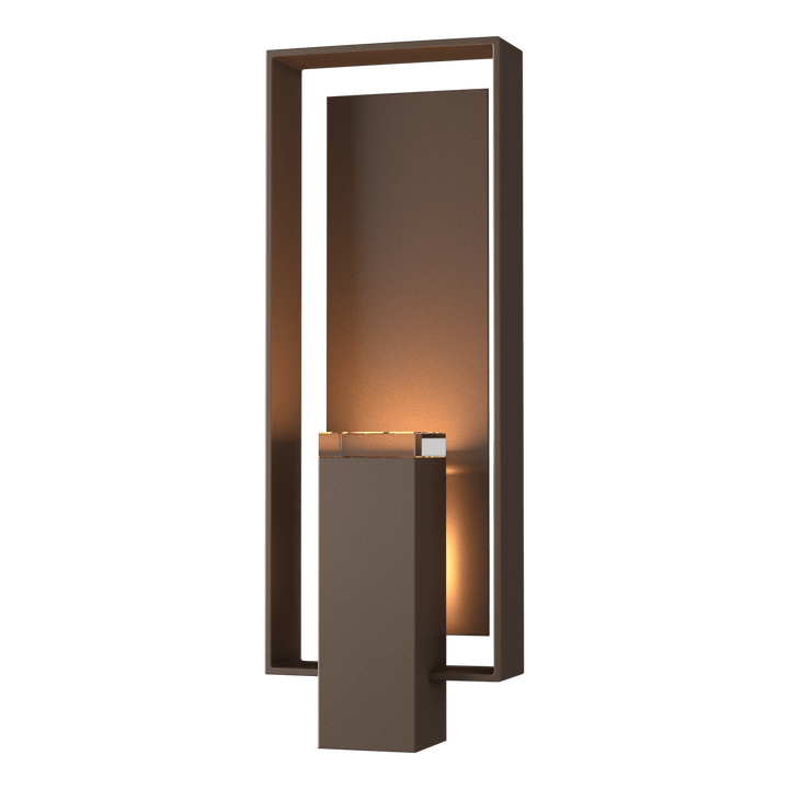 Hubbardton Forge Shadow Box Large Outdoor Sconce Outdoor Wall Lights Hubbardton Forge Coastal Bronze Clear Glass (ZM) Coastal Bronze