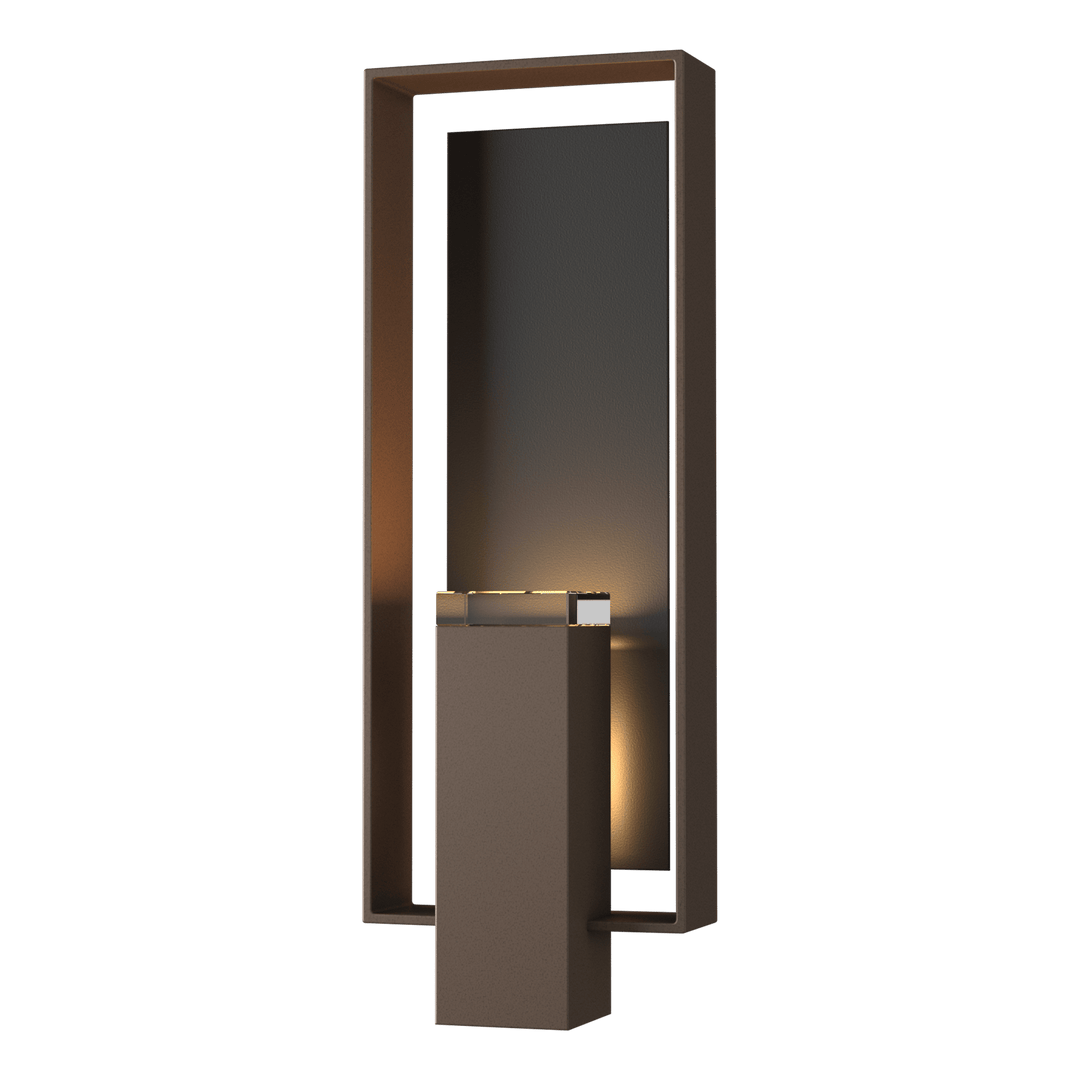 Hubbardton Forge Shadow Box Large Outdoor Sconce Outdoor Wall Lights Hubbardton Forge Coastal Bronze Clear Glass (ZM) Coastal Black