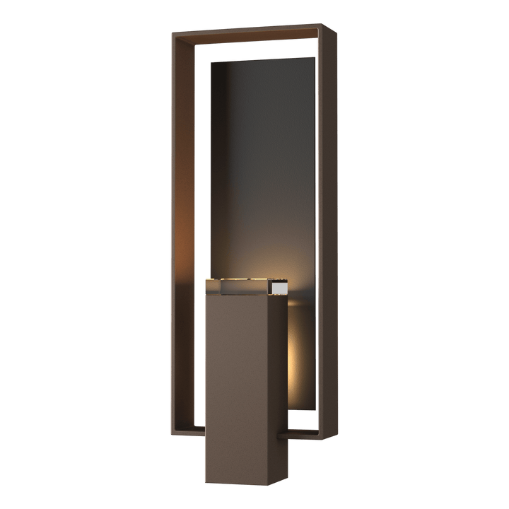 Hubbardton Forge Shadow Box Large Outdoor Sconce Outdoor Wall Lights Hubbardton Forge Coastal Bronze Clear Glass (ZM) Coastal Black