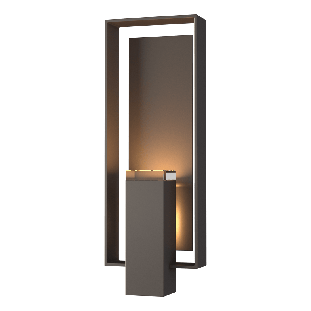 Hubbardton Forge Shadow Box Large Outdoor Sconce Outdoor Wall Lights Hubbardton Forge Coastal Dark Smoke Clear Glass (ZM) Coastal Dark Smoke