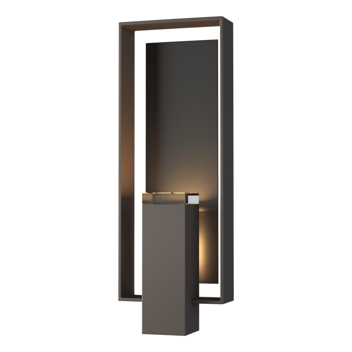 Hubbardton Forge Shadow Box Large Outdoor Sconce Outdoor Wall Lights Hubbardton Forge Coastal Dark Smoke Clear Glass (ZM) Coastal Black