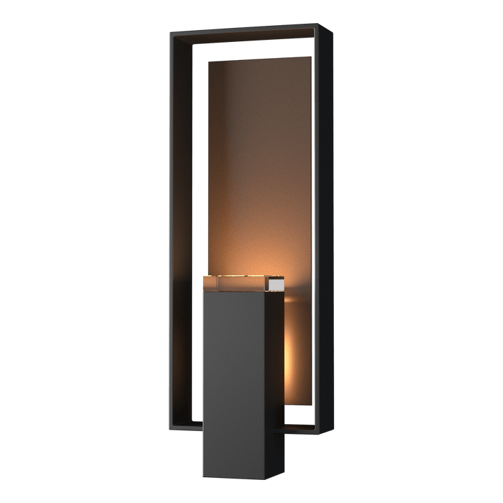 Hubbardton Forge Shadow Box Large Outdoor Sconce Outdoor Wall Lights Hubbardton Forge Coastal Black Clear Glass (ZM) Coastal Bronze