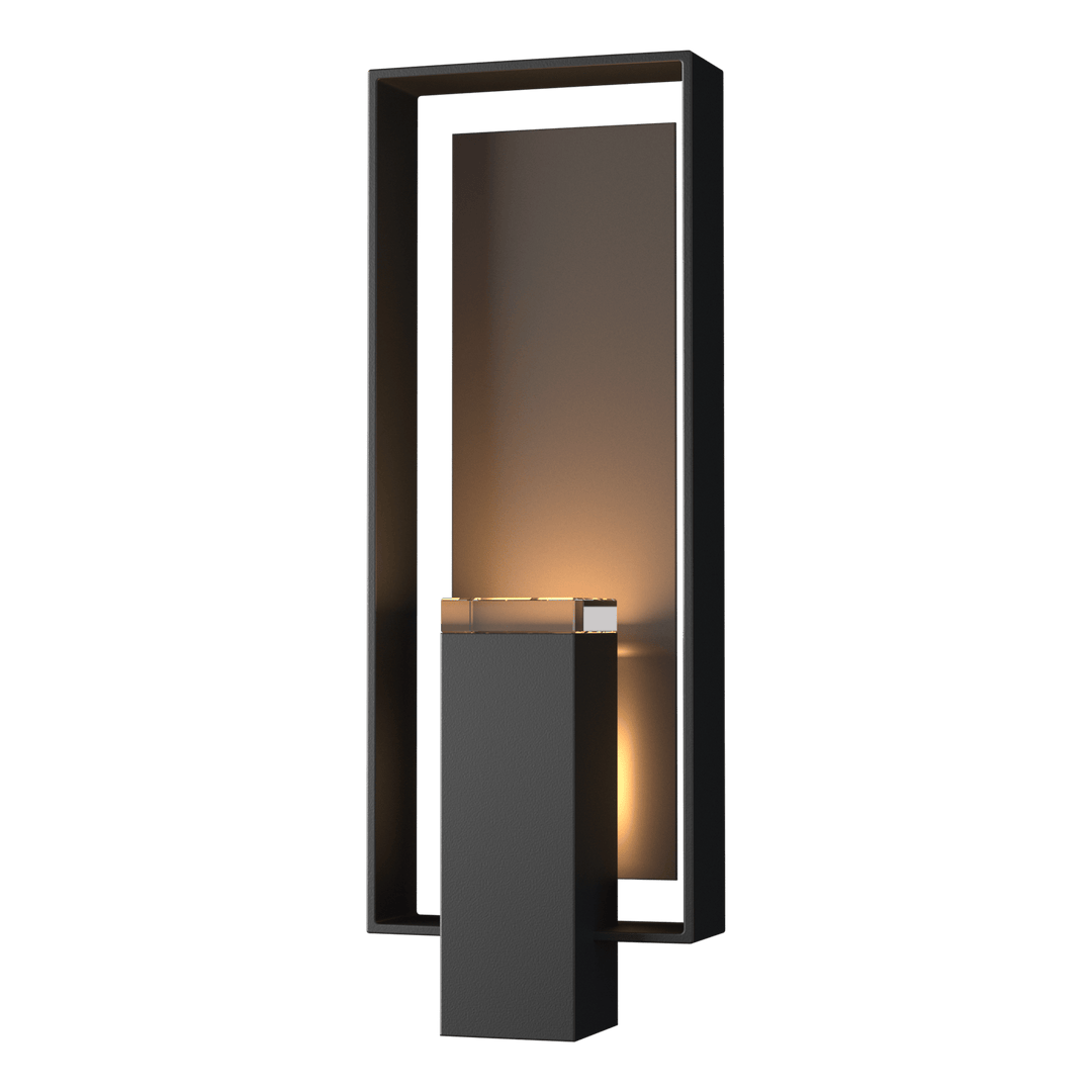 Hubbardton Forge Shadow Box Large Outdoor Sconce Outdoor Wall Lights Hubbardton Forge Coastal Black Clear Glass (ZM) Coastal Dark Smoke