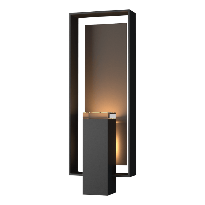 Hubbardton Forge Shadow Box Large Outdoor Sconce Outdoor Wall Lights Hubbardton Forge Coastal Black Clear Glass (ZM) Coastal Dark Smoke