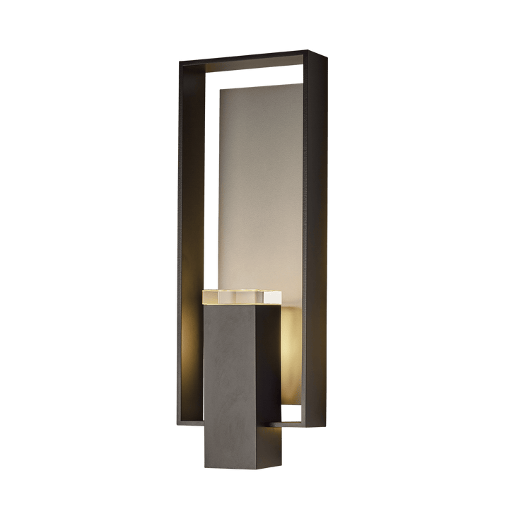 Hubbardton Forge Shadow Box Large Outdoor Sconce Outdoor Wall Lights Hubbardton Forge Coastal Black Clear Glass (ZM) Coastal Burnished Steel