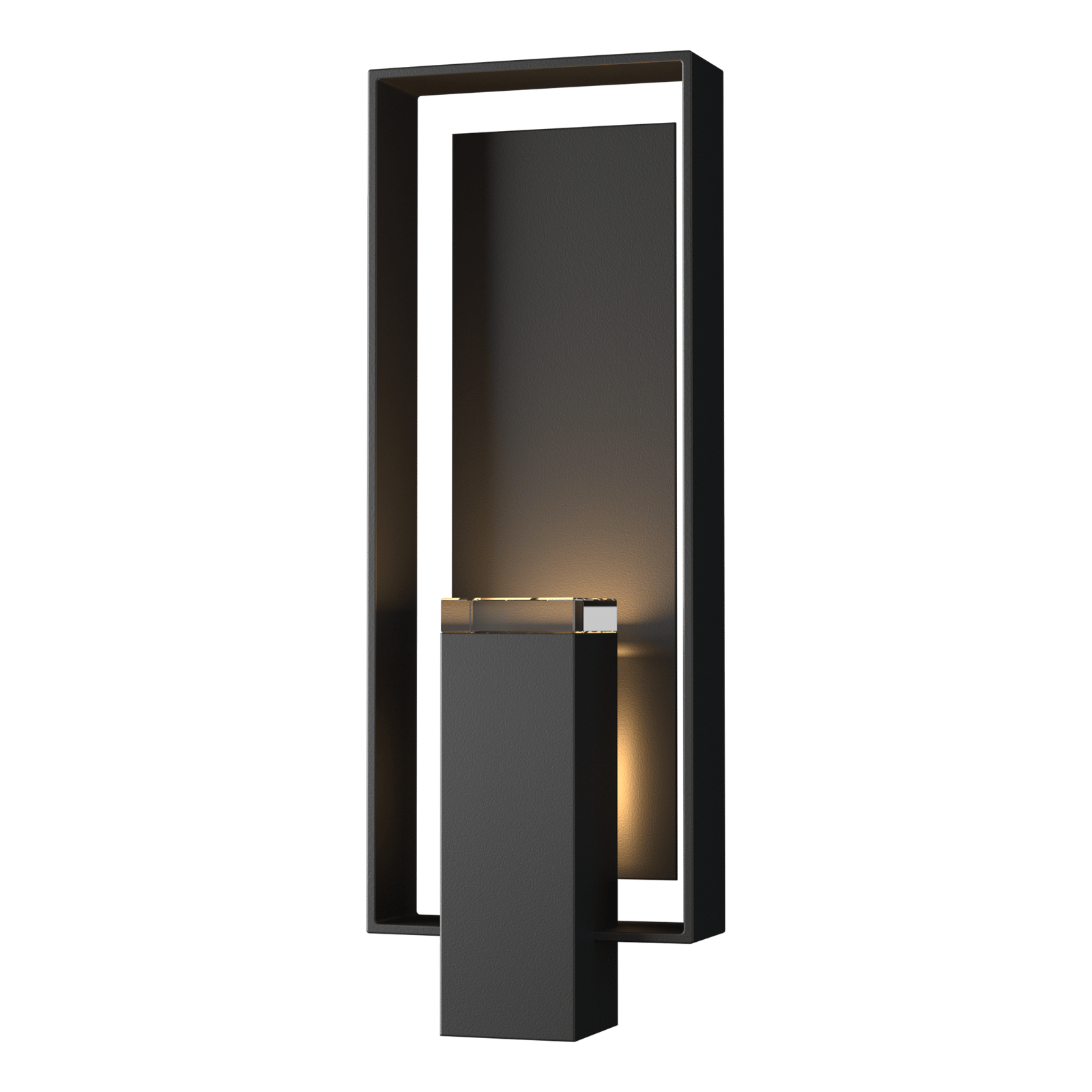 Hubbardton Forge Shadow Box Large Outdoor Sconce Outdoor l Wall Hubbardton Forge Coastal Black Clear Glass (ZM) Coastal Black