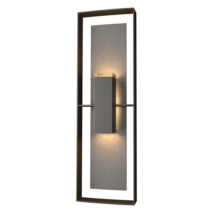 Hubbardton Forge Shadow Box Tall Outdoor Sconce Outdoor Wall Lights Hubbardton Forge Coastal Oil Rubbed Bronze Clear Glass (ZM) Coastal Natural Iron