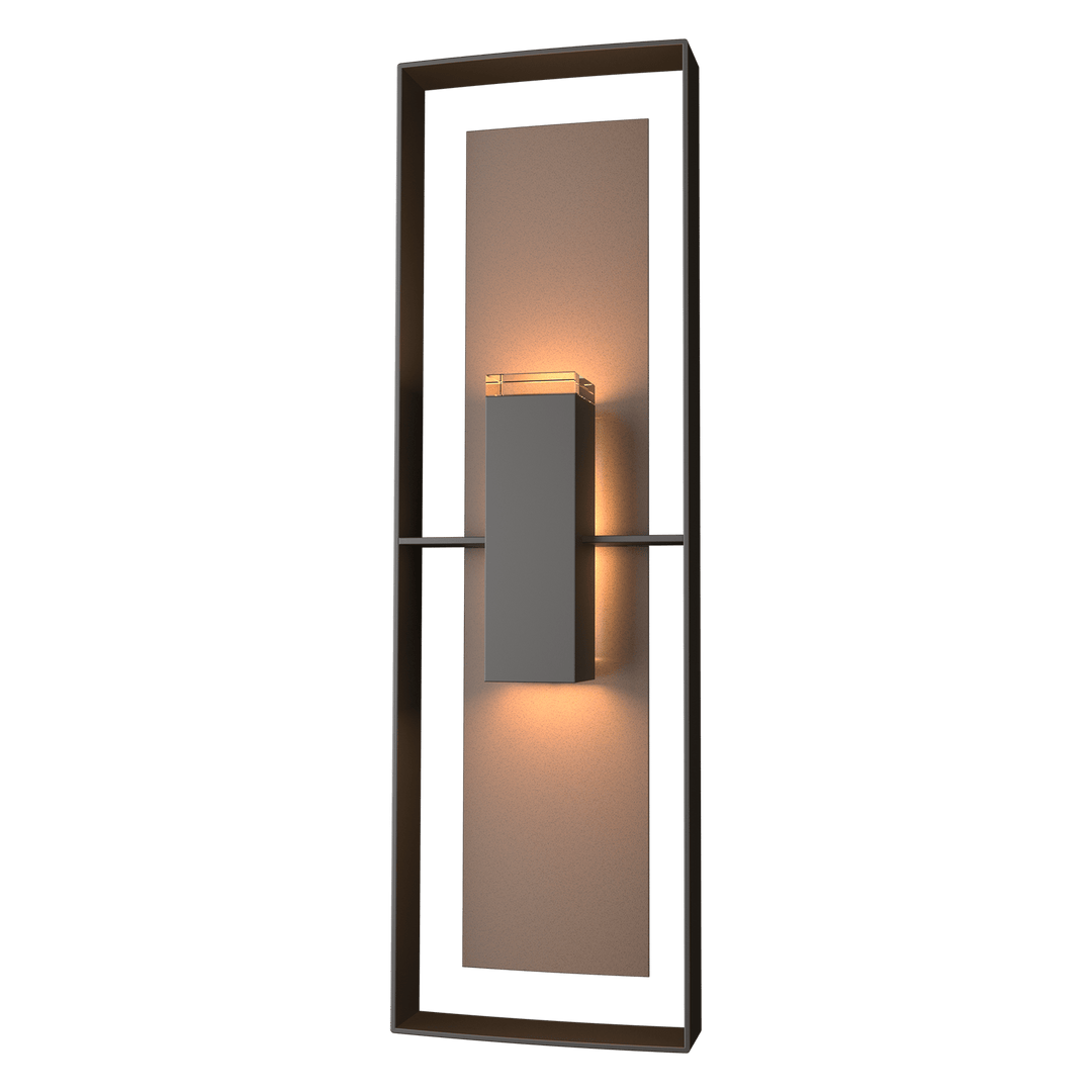 Hubbardton Forge Shadow Box Tall Outdoor Sconce Outdoor Wall Lights Hubbardton Forge Coastal Oil Rubbed Bronze Clear Glass (ZM) Coastal Bronze