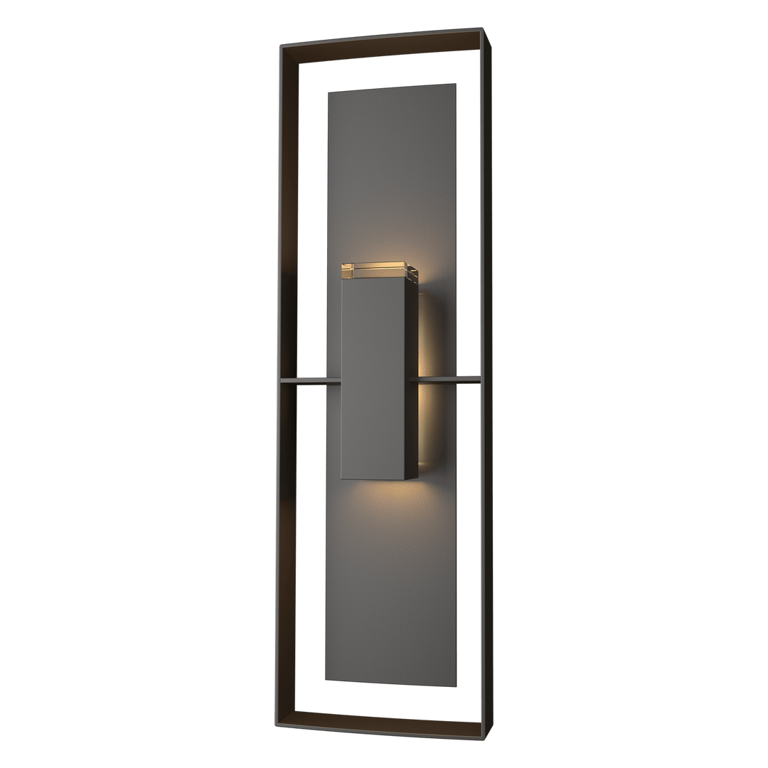 Hubbardton Forge Shadow Box Tall Outdoor Sconce Outdoor Wall Lights Hubbardton Forge Coastal Oil Rubbed Bronze Clear Glass (ZM) Coastal Black