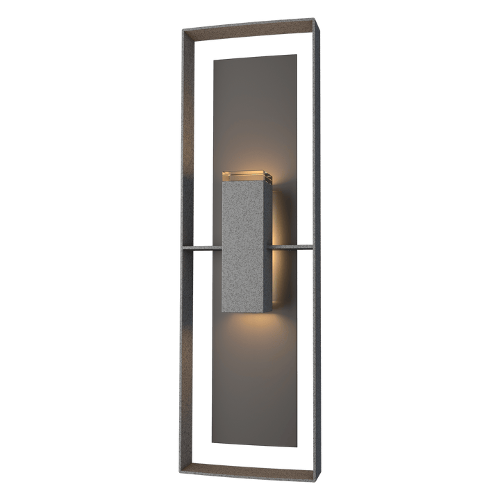 Hubbardton Forge Shadow Box Tall Outdoor Sconce Outdoor Wall Lights Hubbardton Forge Coastal Natural Iron Clear Glass (ZM) Coastal Oil Rubbed Bronze