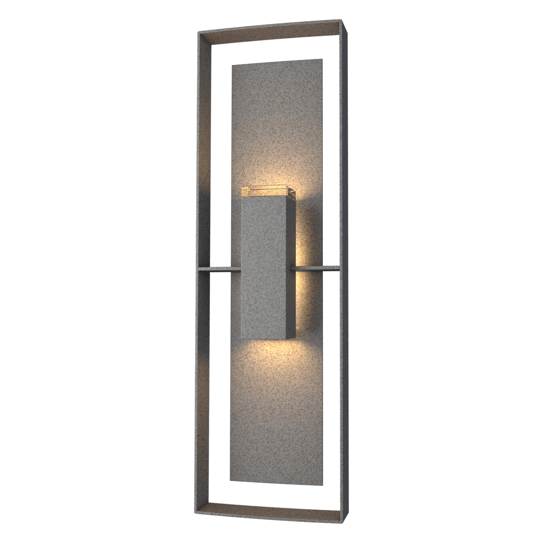 Hubbardton Forge Shadow Box Tall Outdoor Sconce Outdoor Wall Lights Hubbardton Forge Coastal Natural Iron Clear Glass (ZM) Coastal Natural Iron