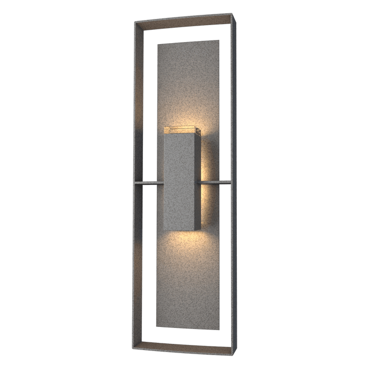 Hubbardton Forge Shadow Box Tall Outdoor Sconce Outdoor Wall Lights Hubbardton Forge Coastal Natural Iron Clear Glass (ZM) Coastal Natural Iron