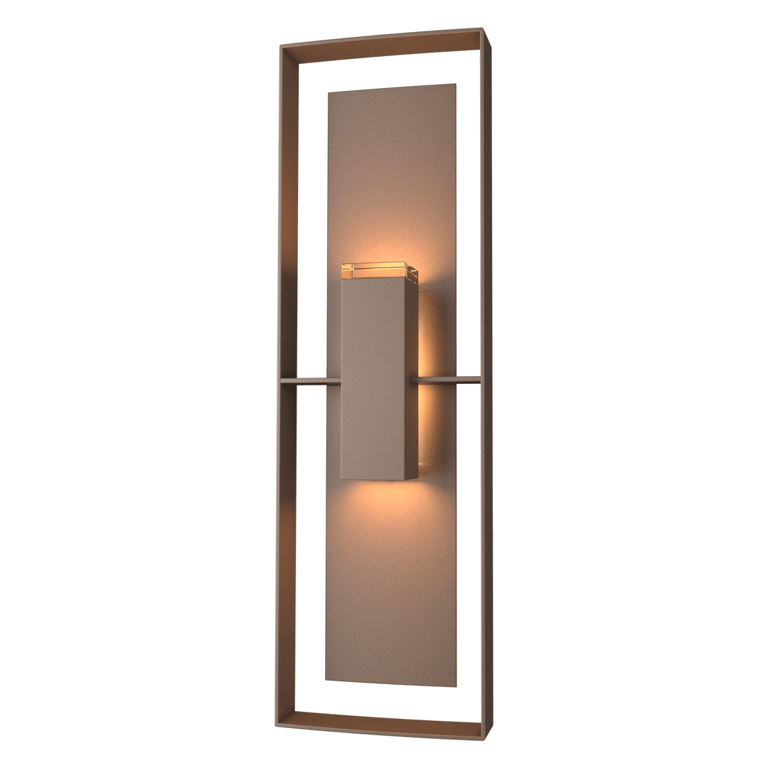 Hubbardton Forge Shadow Box Tall Outdoor Sconce Outdoor Wall Lights Hubbardton Forge Coastal Bronze Clear Glass (ZM) Coastal Bronze