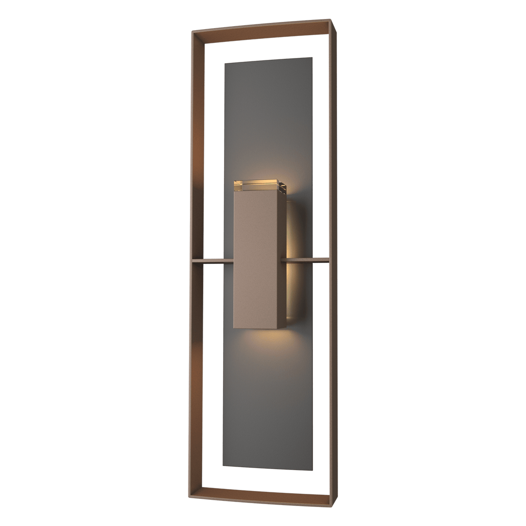 Hubbardton Forge Shadow Box Tall Outdoor Sconce Outdoor Wall Lights Hubbardton Forge Coastal Bronze Clear Glass (ZM) Coastal Black