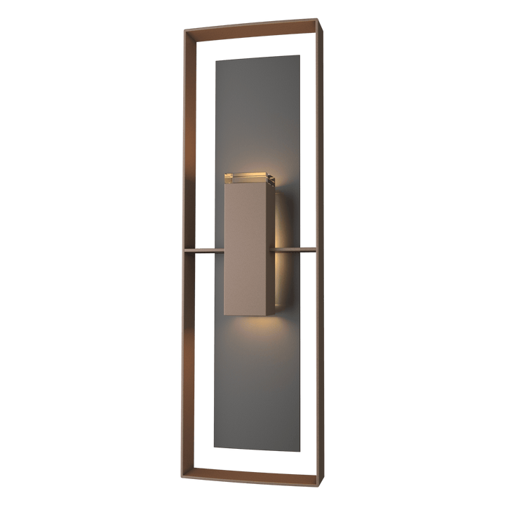 Hubbardton Forge Shadow Box Tall Outdoor Sconce Outdoor Wall Lights Hubbardton Forge Coastal Bronze Clear Glass (ZM) Coastal Black