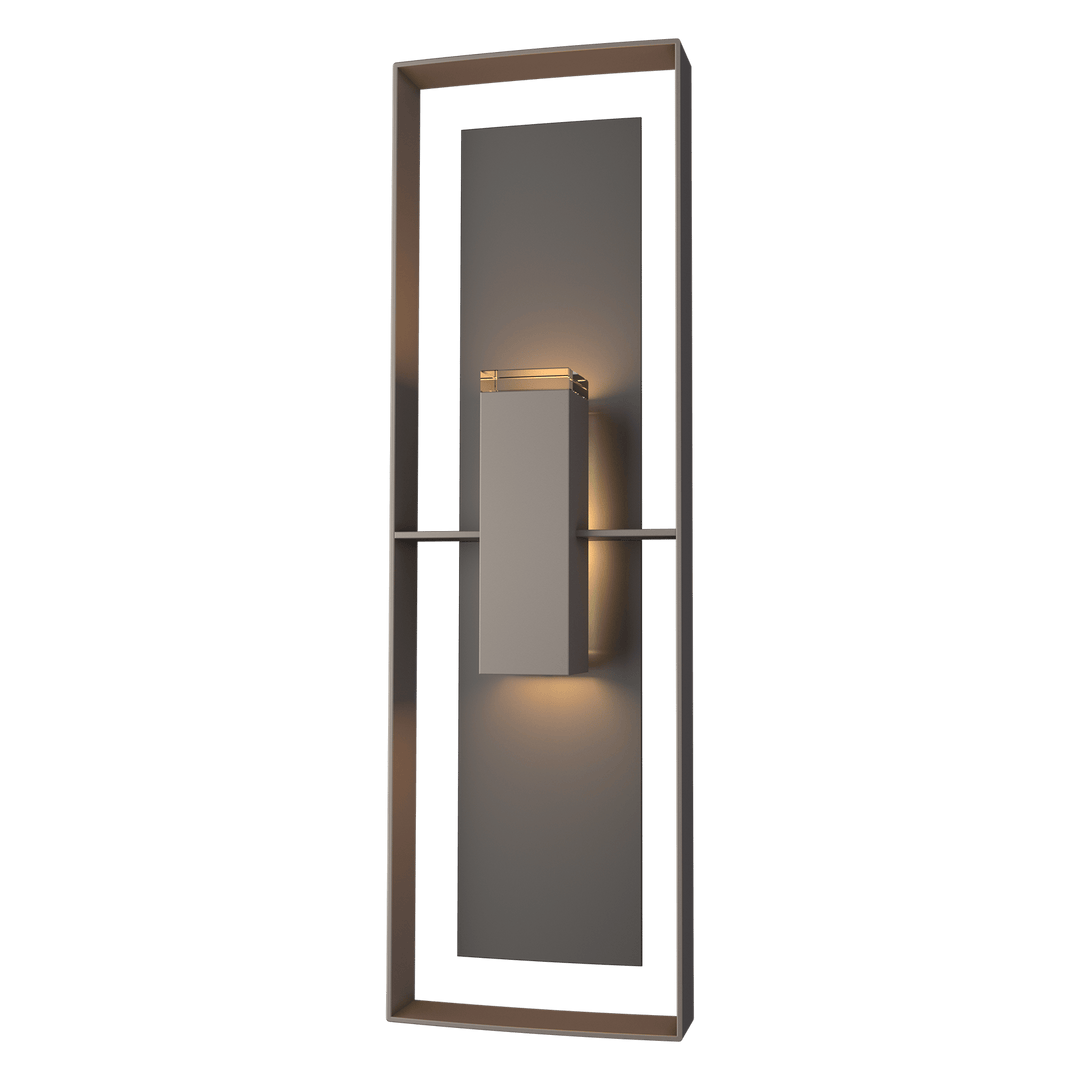 Hubbardton Forge Shadow Box Tall Outdoor Sconce Outdoor Wall Lights Hubbardton Forge Coastal Dark Smoke Clear Glass (ZM) Coastal Oil Rubbed Bronze