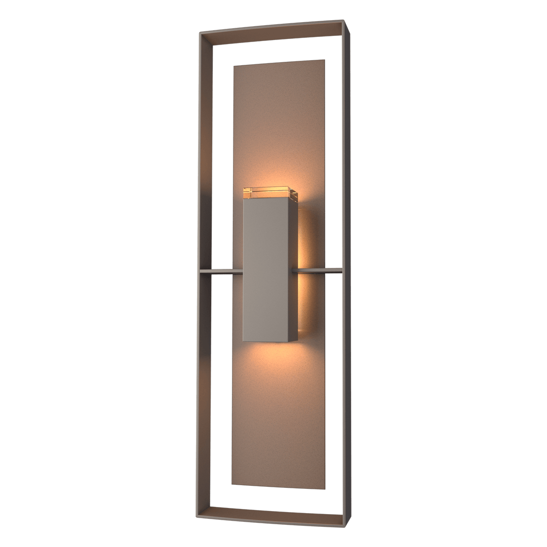 Hubbardton Forge Shadow Box Tall Outdoor Sconce Outdoor Wall Lights Hubbardton Forge Coastal Dark Smoke Clear Glass (ZM) Coastal Bronze