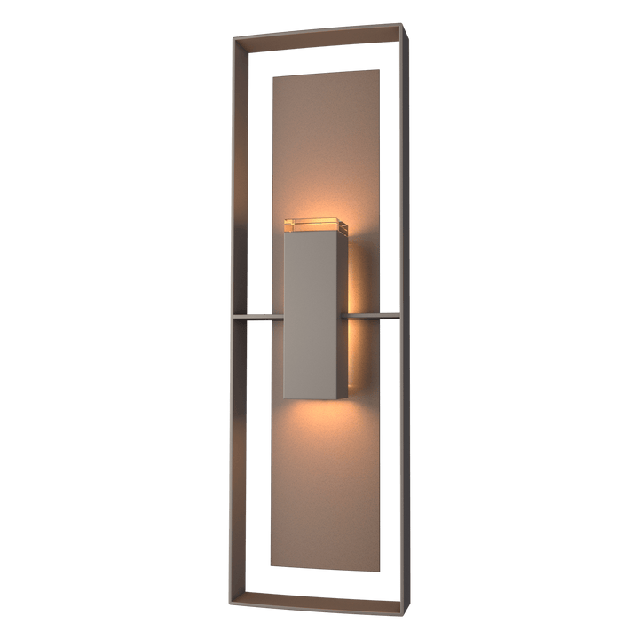 Hubbardton Forge Shadow Box Tall Outdoor Sconce Outdoor Wall Lights Hubbardton Forge Coastal Dark Smoke Clear Glass (ZM) Coastal Bronze