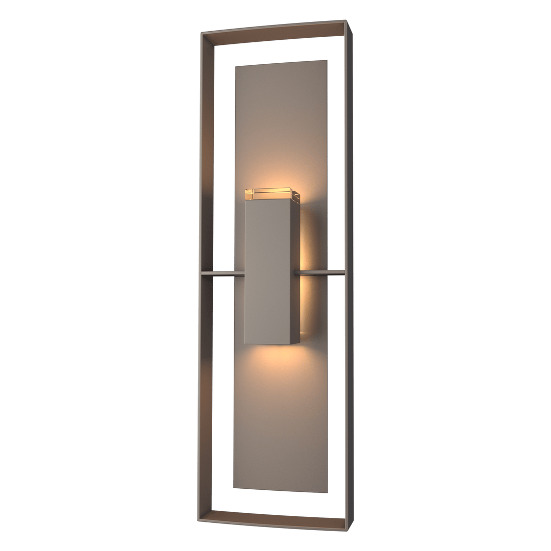 Hubbardton Forge Shadow Box Tall Outdoor Sconce Outdoor Wall Lights Hubbardton Forge Coastal Dark Smoke Clear Glass (ZM) Coastal Dark Smoke