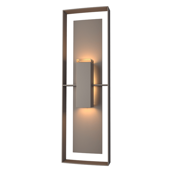 Hubbardton Forge Shadow Box Tall Outdoor Sconce Outdoor Wall Lights Hubbardton Forge Coastal Dark Smoke Clear Glass (ZM) Coastal Dark Smoke