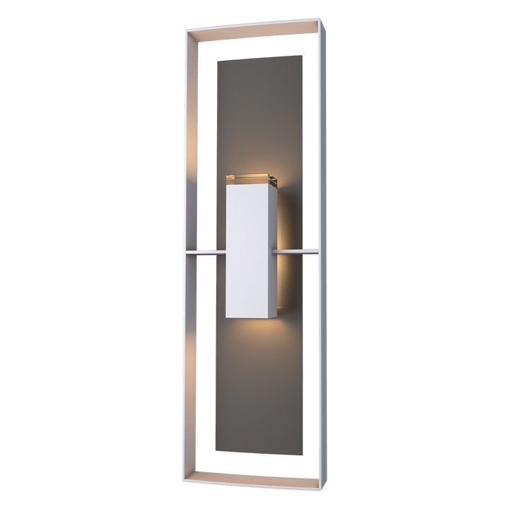 Hubbardton Forge Shadow Box Tall Outdoor Sconce Outdoor Wall Lights Hubbardton Forge Coastal Burnished Steel Clear Glass (ZM) Coastal Oil Rubbed Bronze