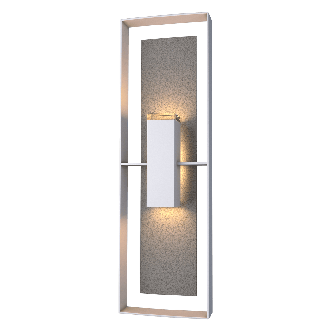 Hubbardton Forge Shadow Box Tall Outdoor Sconce Outdoor Wall Lights Hubbardton Forge Coastal Burnished Steel Clear Glass (ZM) Coastal Natural Iron