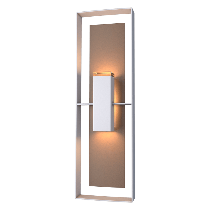 Hubbardton Forge Shadow Box Tall Outdoor Sconce Outdoor Wall Lights Hubbardton Forge Coastal Burnished Steel Clear Glass (ZM) Coastal Bronze