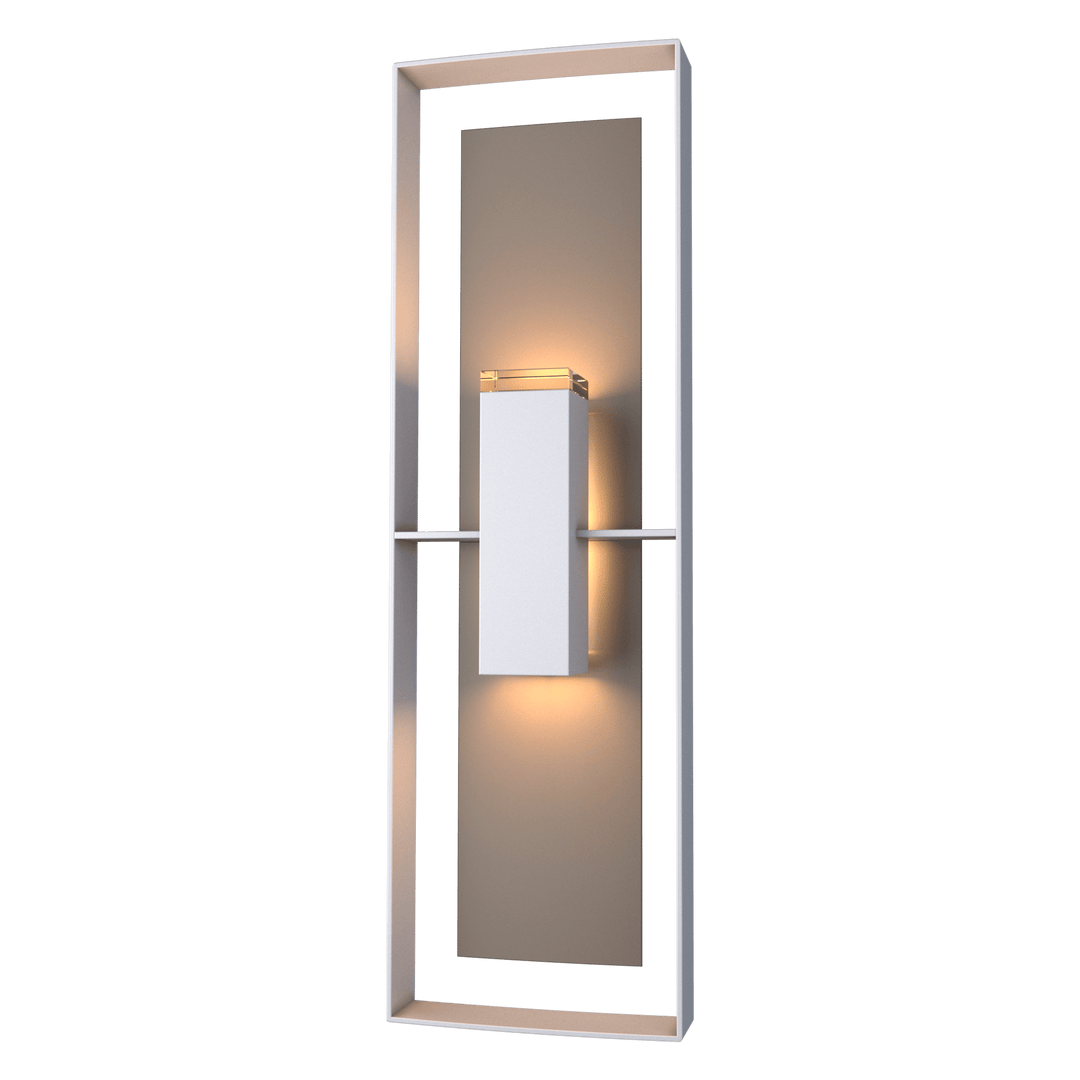 Hubbardton Forge Shadow Box Tall Outdoor Sconce Outdoor Wall Lights Hubbardton Forge Coastal Burnished Steel Clear Glass (ZM) Coastal Dark Smoke